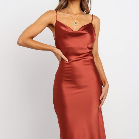 PETAL & PUP CYPRESS DRESS IN RUST - Picture 2 of 9